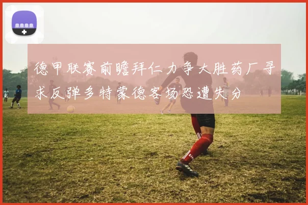 德甲联赛前瞻拜仁力争大胜药厂寻求反弹多特蒙德客场恐遭失分